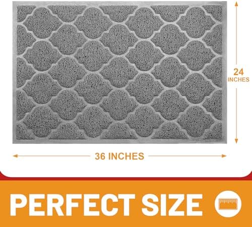 Cosyearn Door Mat, 24x36, Grey, Indoor Outdoor Front Entryway Doormat - Image 2