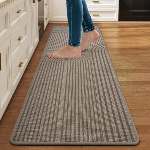 Kitchen Mats for Floor, Kitchen Rugs Non Slip, 17x59 Brown by QiCaiJia