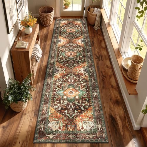 Yamaziot Washable Runner Rug, 3x12 Non-Slip Boho Hallway Kitchen Rug by Yamaziot