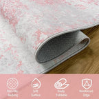Aelenmu 9x12 Area Rugs for Living Room Washable Bedroom Dining Room Pink - Image 4