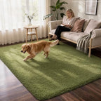 Ophanie Green Rugs for Living Room 5x7, Grass Shag Fluffy Large Fuzzy Plush Soft Carpets,Floor Shaggy Area Rugs for Bedroom, Carpet for Kids Boys Girls Dorm Nursery Decor with Over 99 pcs Pile fibers - Image 5