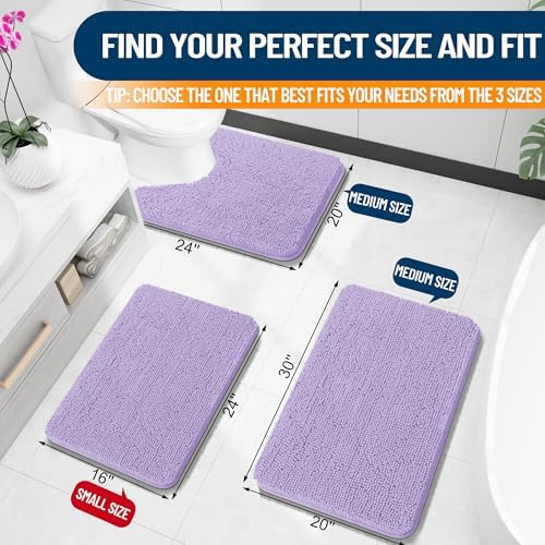 OLANLY Toilet Rugs U-Shaped 24x20, Soft Absorbent Chenille Contour Rugs - Image 2