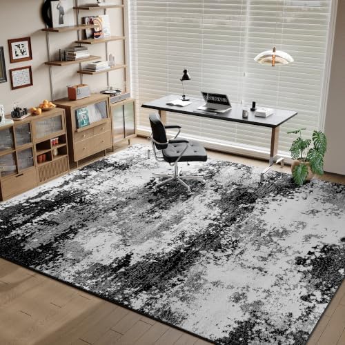 Washable Rug 8x10 Area Rugs for Living Room Bedroom Carpet Black - Image 4