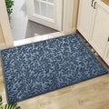 Bulijojo Sturdy Front Entrance Doormats,Durable Heavy Duty Welcome Mat,Thick Absorbent Natural Rubber Non Slip Mat,Easy Clean Entryway Mat Leaves Blue, 47" x 32" by ShowYourStyle