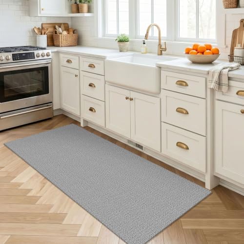 EARTHALL Washable Runner Rug, Non Slip Backdoor Rug, 2x4 Ft, Heather Gray - Image 2
