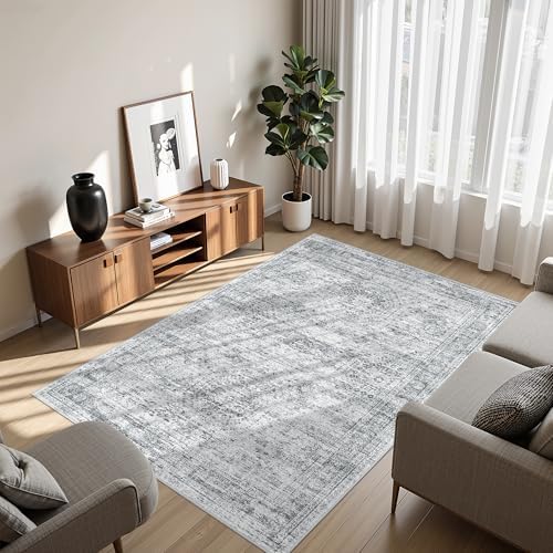 4x6 Area Rug for Entryway,Washable Kitchen Rug,Grey by Restydon