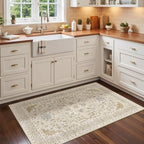 Madane Washable Area Rug 2x3 Small Entryway Rugs Non-Slip, Beige/Blue - Image 4