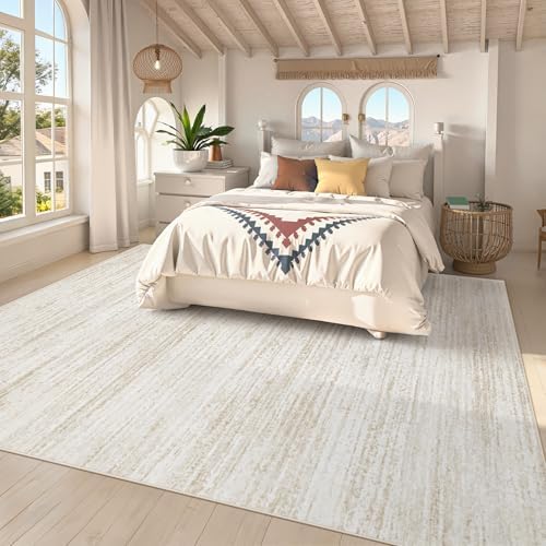 Area Rug 10x14 Living Room Rugs: Washable Modern Rug Large Non-Slip Soft Rugs Stain Resistant Printed Rug Indoor Carpet for Bedroom Dining Room Playroom Home(Beige, 10'x14') - Image 2