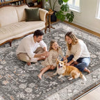SameBed 6x9 Area Rug Living Room, Vintage Washable Carpet Warm Taupe - Image 4