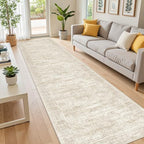 2x10 Runner Rug Non Slip,Washable Hallway Runner Rug,Beige - Image 3