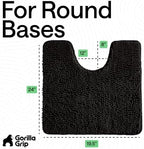 GORILLA GRIP Chenille Bath Rug Mat for Oval Toilet Base, 24x19 Black - Image 2