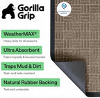 GORILLA GRIP WeatherMAX Door Mat, Indoor Outdoor Use, 29x17, Beige Maze - Image 2