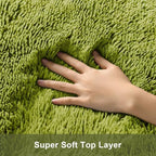 Ophanie Round Rug 5Ft Green Circle Area Rug, Green Room Decor, Fluffy Fuzzy Bedroom Carpet, Plush Soft Shaggy Living Room Rugs for Kids Home Decor Aesthetic, Nursery with Over 99 pcs Pile fibers - Image 2