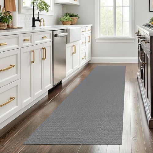 EARTHALL Washable Runner Rug, Non Slip Hallway Runner, 2.6x8 Ft, Dark Gray - Image 6