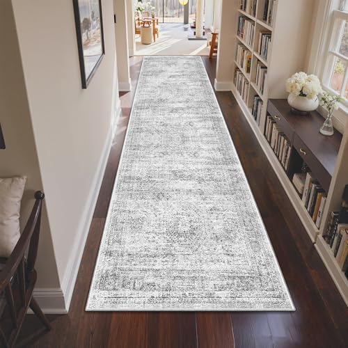 3x10 Runner Rug Non Slip,Washable Hallway Runner Rug,Grey - Image 4