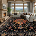 RELEANY Washable Area Rug, Large 10'x14', Black/Colorful by RELEANY