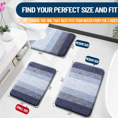 OLANLY Bathroom Runner Rug 45x27, Extra Soft Absorbent Microfiber Bath Rugs - Image 2