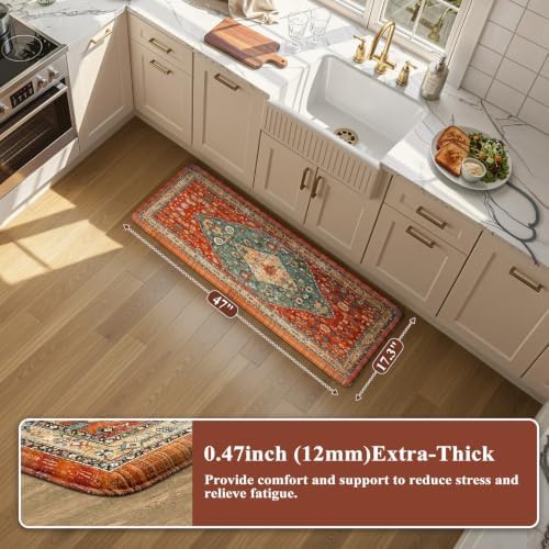 Collive Boho Cushioned Kitchen Mat, Anti Fatigue Mats for Kitchen Floor - Image 2