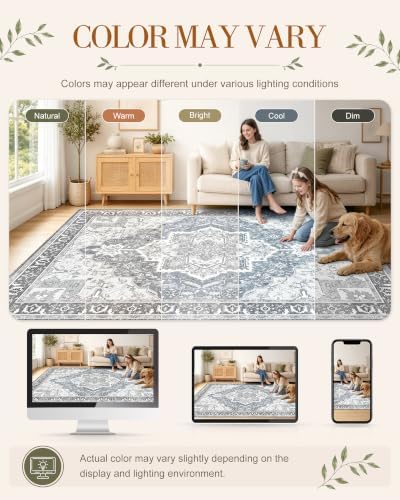 OLANLY 5x8 Washable Area Rug, Soft Non Slip Carpet for Bedroom Living Room - Image 2