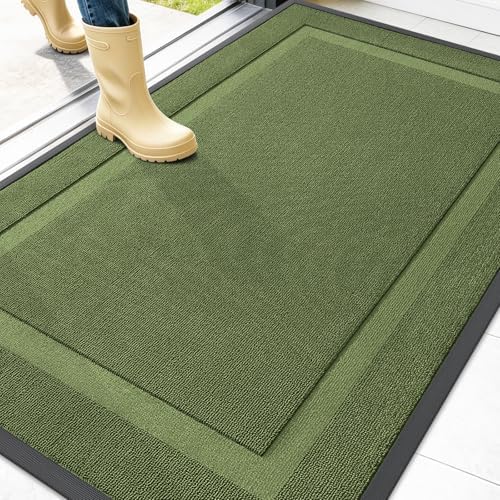 OLANLY Front Door Mat Outside 47x32, All-Season Heavy-Duty Rubber Doormat by OLANLY