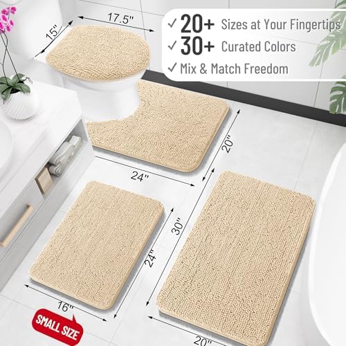 OLANLY Toilet Rugs U-Shaped 20x20, Soft Absorbent Chenille Contour Rugs - Image 2