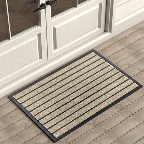 ubdyo Extra Durable Door Mat Outside Entrance (36" x 24", Bright Beige) by UBDYO
