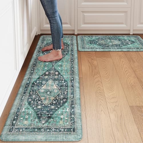Collive Anti Fatigue Mats for Kitchen Floor, Padded Rugs 17"x59"+17"x29" by Collive
