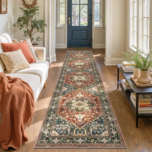 Yamaziot Washable Runner Rug, 2x10 Non-Slip Boho Hallway Kitchen Rug by Yamaziot