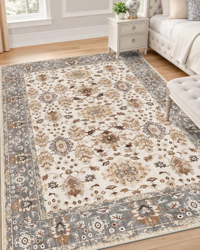 OLANLY 4x6 Washable Area Rug, Soft Non Slip Carpet for Bedroom Living Room by OLANLY