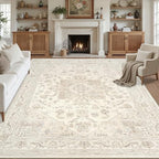Area Rugs 9x12 Living Room: Bedroom Washable Carpet Beige White by Luxturiy