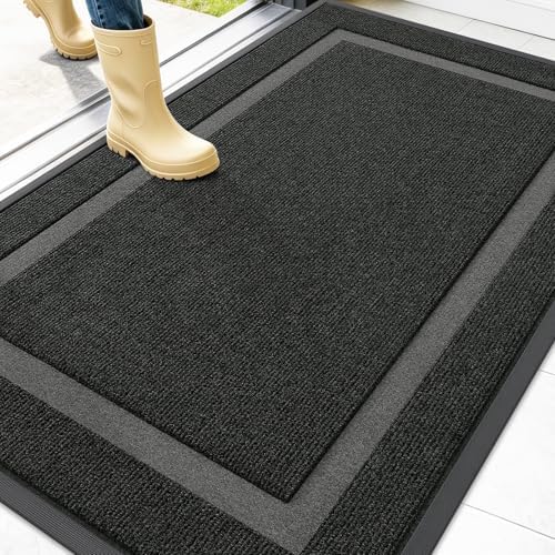 OLANLY Front Door Mat Outside 47x32, All-Season Heavy-Duty Rubber Doormat by OLANLY
