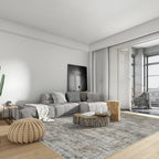 4x6 Area Rugs for Living Room: Washable Abstract Brown Black Bedroom Carpet - Image 3