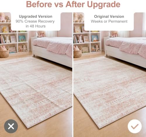 Pink Washable Rugs 6x9 Area Rugs for Living Room,Bedroom,Nursery,Carpet - Image 4