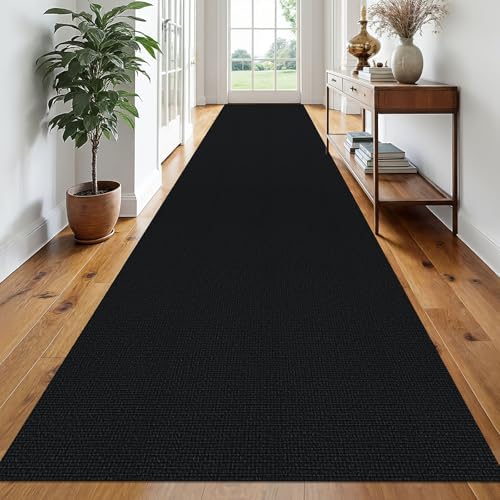 EARTHALL Washable Runner Rug, Non Slip Hall Runner, 3x20 Ft, Black Heather by Unknown