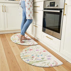 KIMODE Anti Fatigue Kitchen Mats for Floor,Half Moon Kitchen Rugs Sets of 2 by StayinComfortCookwithJoy