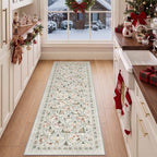 2x6 Christmas Runner Rug for Hallway,Washable Kitchen Rugs,Grey - Image 4
