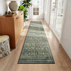 3' X 10' Area Rugs for Hallways, Green Washable Non-Slip Kitchen Runner Rug by Lofus