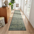 3' X 8' Area Rugs for Hallways, Green Washable Non-Slip Kitchen Runner Rug by Lofus