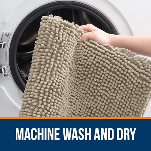 OLANLY Bathroom Runner Rugs 47x17, Extra Soft Absorbent Chenille Bath Rugs - Image 5
