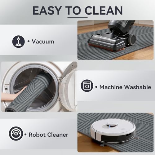 Kitchen Mats for Floor, Kitchen Rugs Non Slip, 17x47 Grey - Image 5