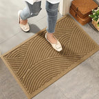 HIYARD Sturdy Front Door Mat, Absorbent Muddy Dirt Resist Welcome Door Mats Outdoor Indoor, Stain and Fade Resistant, Non-Slip Backing Entry Mat Low Profile Doormat for Entryway, 29×17, Brown by HIYARD