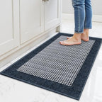 StepRite Kitchen Rugs, Kitchen Mats for Floor, 32"x20" Non-Slip Machine-Washable Kitchen Throw Rug, Navy Blue by Bringcushiontoyourlife