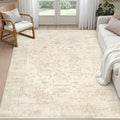 6x9 Area Rugs Living Room: Bedroom Washable Carpet Beige/Brown by Luxturiy