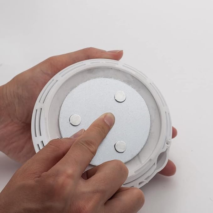 meioro Magnetic Smoke Detector Installation Tool,Quick and Easy Fastening Ceiling Mounted Kit for Smoke Alarm Ø 70mm,No Need Drill 10 Seconds Install Smoke Sensors(3 pcs)