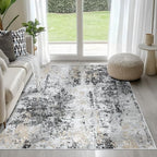 4x6 Area Rugs for Living Room Washable Bedroom Dining Room Black Grey Gold by Aelenmu