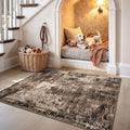 Entryway Rug 3x4 Brown Bedroom Area Rug Washable Non Slip Abstract Boho Rugs for Indoor Entry, Kitchen, Classroom, Bathroom, Kids Girls Room, Office, College Dorm Small Carpet by OmpaaHomeDecor