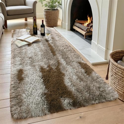 Noahas 2x6 Khaki Fluffy Soft Runner Rug Non-Slip for Bedroom Dorm Hallway - Image 4