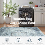 Lofus 3x5 Light Blue Rugs for Bedroom Living Room, Vintage Boho Carpet - Image 6