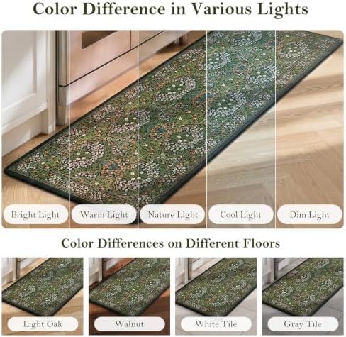 Collive Kitchen Mats Cushioned Anti Fatigue, Dark Green Kitchen Rug Sets - Image 7