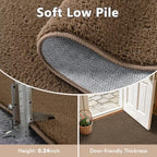 2x8 Beige Brown Solid Runner Rug Washable Non-Slip for Kitchen Hallway - Image 4